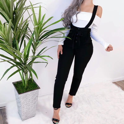 Pantalones casuales slim con tirantes de moda - Image 4