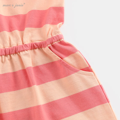 Vestido a Rayas de Manga Corta para Niña - Image 2