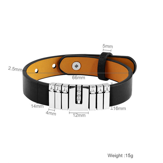 Pulsera de Cuero Vintage para Hombre con Lettering Punk - Image 11
