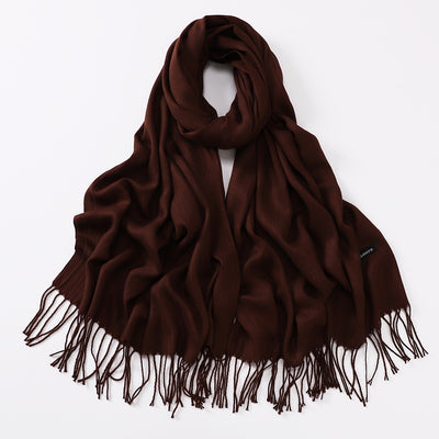Bufanda Larga de Cashmira Suave - Color Liso para Otoño e Invierno - Image 39