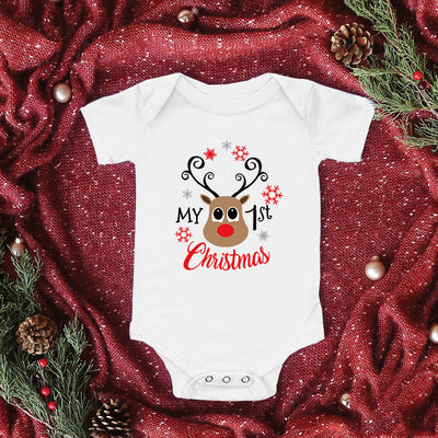 Pelele Navideño Estampado Triángulo Manga Corta para Bebé - Image 3