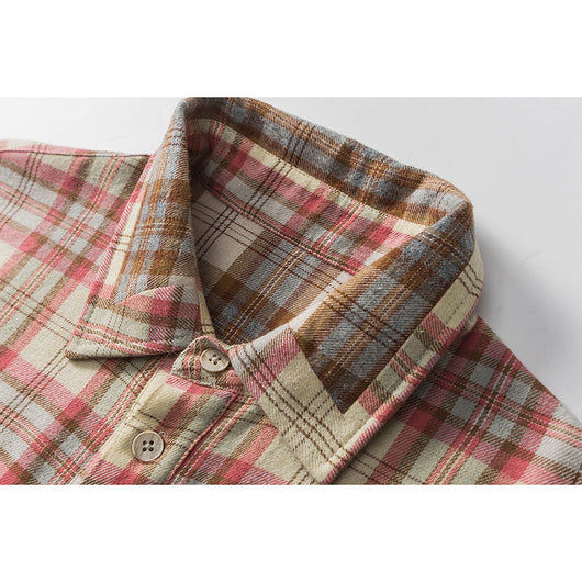 Camisa de Cuadros Combinados Manga Larga Unisex - Image 11