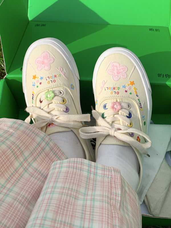 Zapatillas Canvas Custard Versátiles para Estudiantes - Diseño Adorable y Cómodo