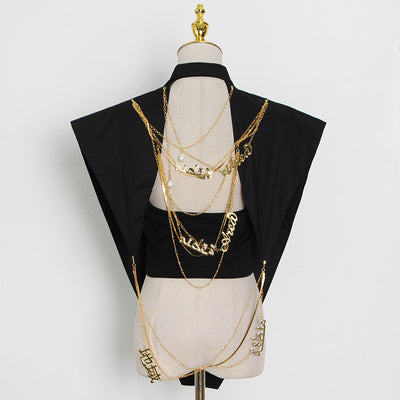 Blusa Triangular Invertida con Costura en Cadena - Diseño Trendy - Image 4