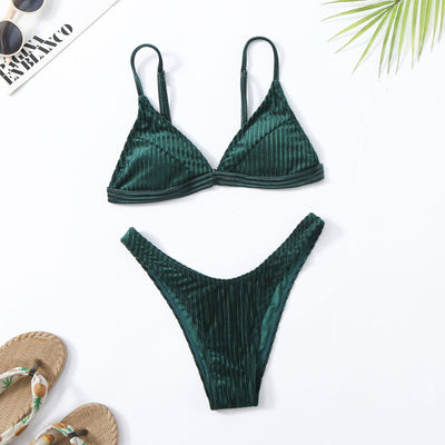Bikini Enterizo de Color Liso con Abertura Lateral - Image 6