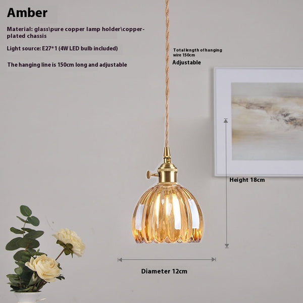 Lámpara Colgante Vintage de Cristal con Flores para Dormitorio - Image 10