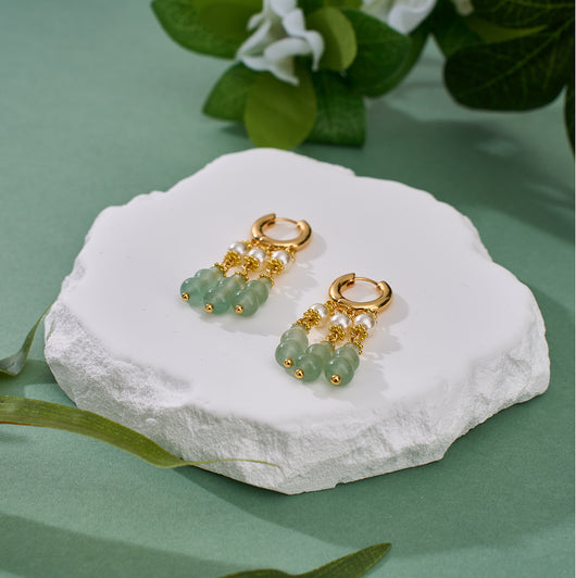 Aretes Retro Lujo Ligero con Perlas en Gota de Agua - Image 5
