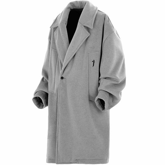 Abrigo Tipo Trench Largo para Hombre - Diseño Holgado y Casual - Image 3