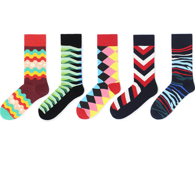 Calcetines Clásicos a Rayas para Hombre - Algodón Puro Estilo Skate