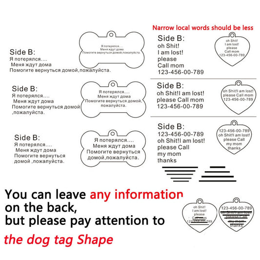 Placa de Identificación para Perro en Acero Inoxidable Personalizada - Image 2