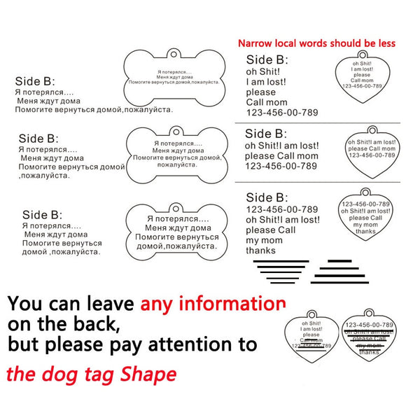 Placa de Identificación para Perro en Acero Inoxidable Personalizada