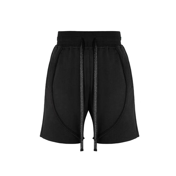 Shorts de Algodón Terry Blanco Puro con Cordón Ajustable para Hombre - Image 5