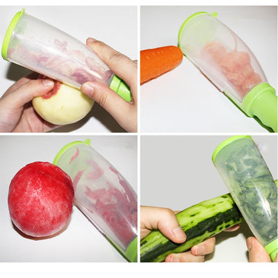Pelador de Frutas y Verduras Manual con Caja de Almacenamiento