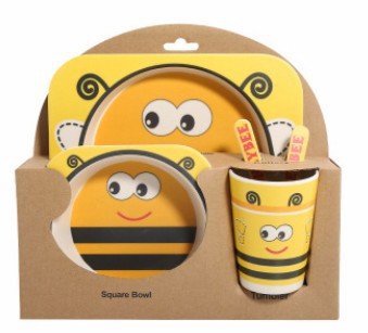 Juego de Vajilla Infantil 5 Piezas - Platos y Vasos de Fibra de Bambú Natural para Bebés - Image 24