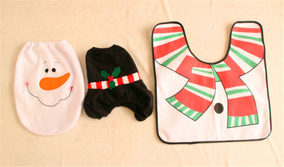 Juego de Decoración Navideña para Baño - Cortina de Ducha y Funda de Inodoro Papá Noel - Image 6