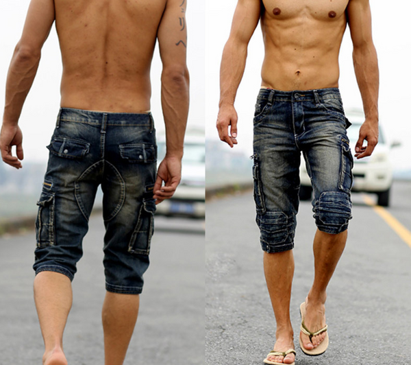 Shorts Denim Cropped con Bolsillos Laterales