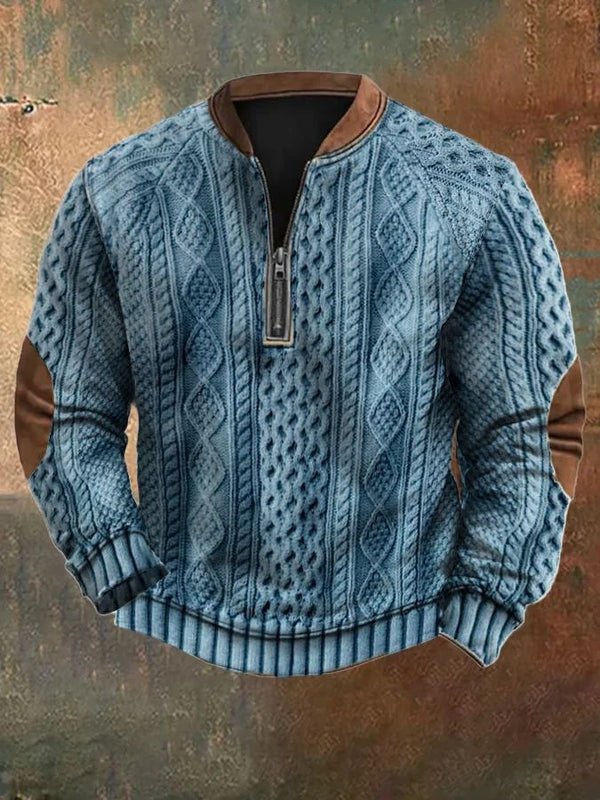 Sudadera Deportiva con Cierre de Medio Zip y Estampado Digital