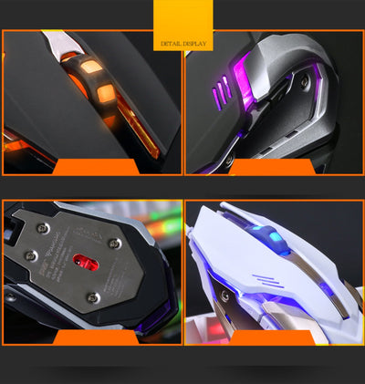 Ratón Gaming Luminoso USB con Diseño Mecánico Colorido - Image 4