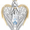 Dorado Sliver Crystal Rhinestone Heart-shaped Design Angel Wings Sweater Chain Pendants Necklaces For Women Angle Girl Gift Blanco