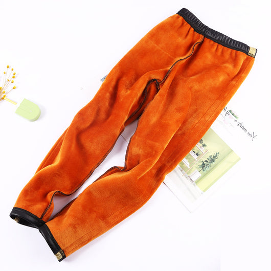 Pantalones de Cuero Gamuza Dorada Premium para Chicas Talla Plus - Image 11