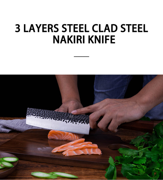 Set de 4 Cuchillos Japoneses Profesionales Nakiri y Santoku con Mango Octagonal - Image 3
