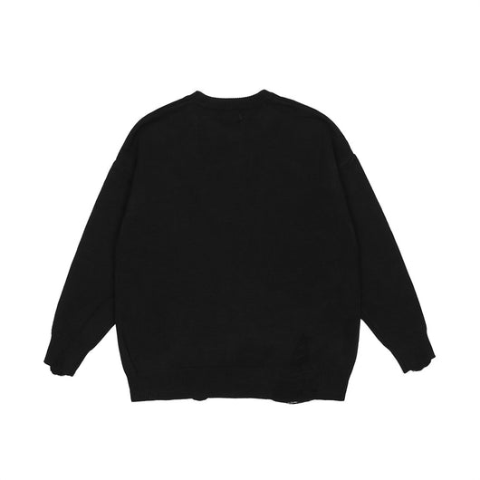 Suéter Oversized Cuello Redondo Tendencia Urbana Manga Larga - Image 2