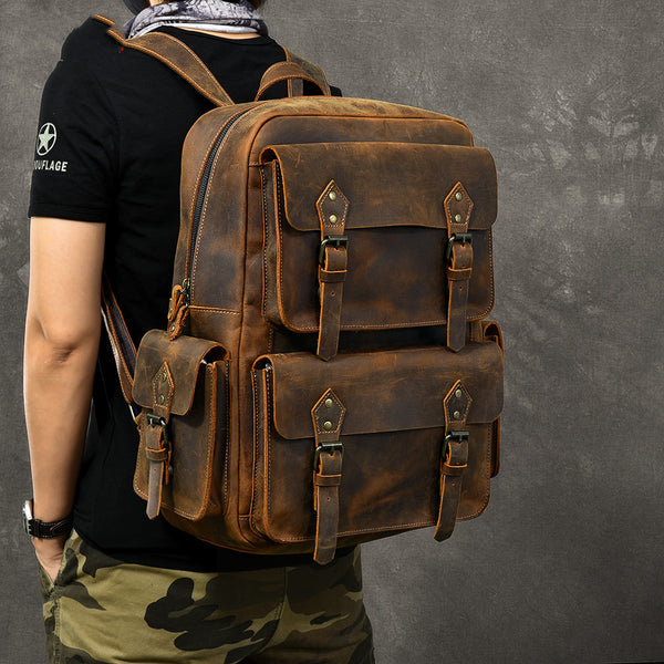 Mochila de Cuero Crazy Horse Premium