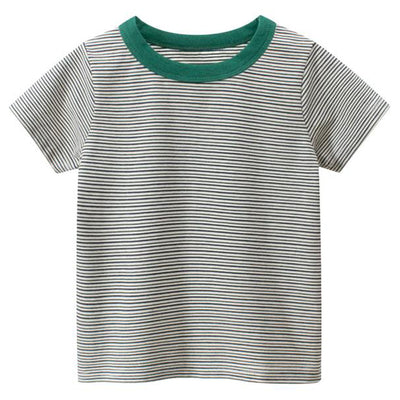Camiseta de Rayas Cuello Redondo Manga Corta - Image 5