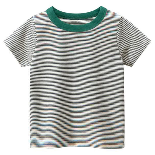 Camiseta de Rayas Cuello Redondo Manga Corta - Image 5