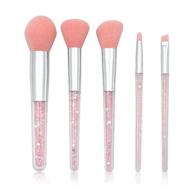 Set de 5 Brochas de Maquillaje con Mango Transparente - Image 5