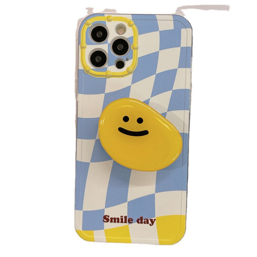 Funda Celular Ajedrez Azul Estilo Coreano con Soporte Integrado - Image 6