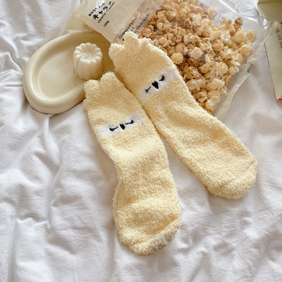 Calcetines Térmicos Japoneses de Tubo Medio con Forro de Coral Fleece para Invierno - Image 11