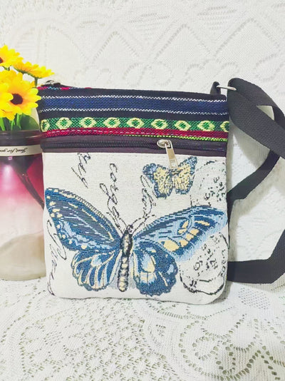 Bolso Bandolera Bordado Étnico con Elefante y Mariposa Estilo Chino - Image 6
