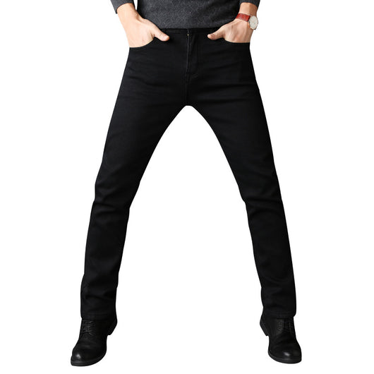 Pantalones Vaqueros Negros Slim Fit Elásticos para Hombre - Estilo Coreano Moderno - Image 5