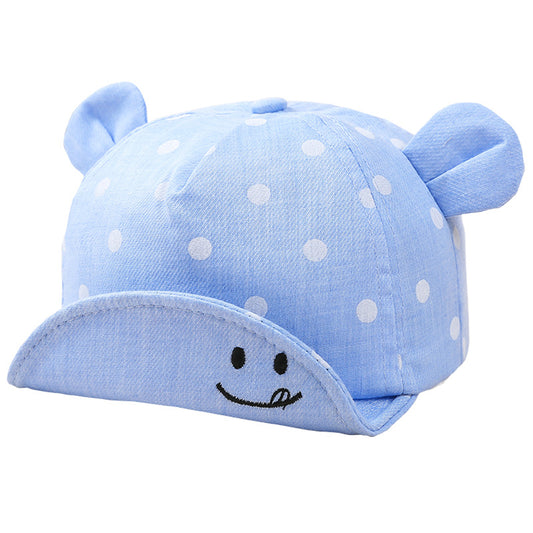 Gorro de Algodón para Bebé con Orejas y Lunares - Protección Solar - Image 2