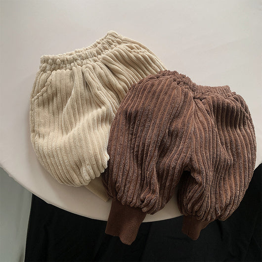 Pantalones Invierno Niños y Niñas Coreanos Acolchados a Rayas - Image 10