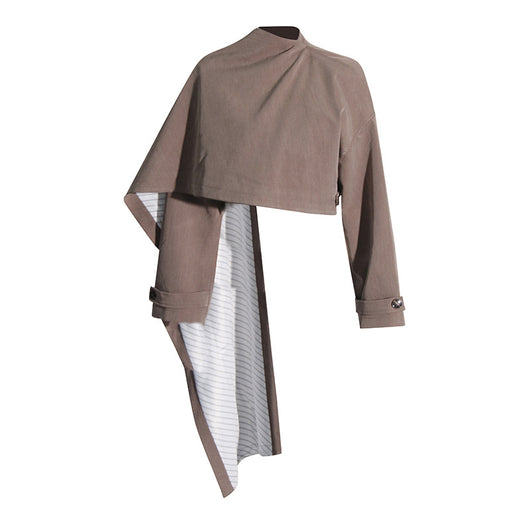 Blazer Ejecutivo con Capa y Cuello Alto para Mujer - Image 5