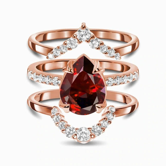 Anillo de Plata Esterlina con Zirconia en Tres Niveles y Detalles en Oro Rosado - Image 5