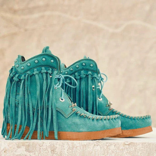 Botas Cortas de Moda con Borlas