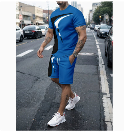 Conjunto de Pantalones Cortos y Camiseta Casual Estampada para Hombre - Image 9
