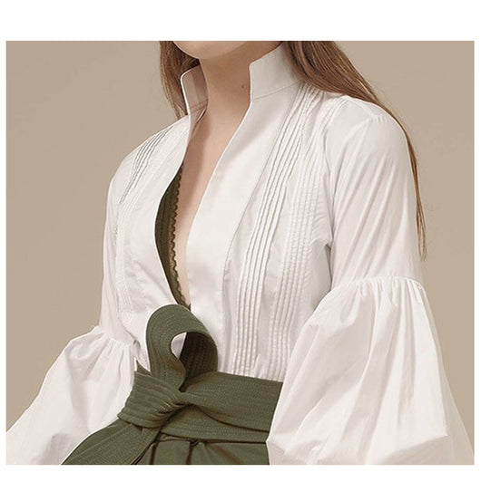 Vestido Camisero con Falda Irregular y Cintura Alta - Image 12