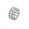 925 Sterling Plateado Diamond Color Jewel Ring Rosado 6