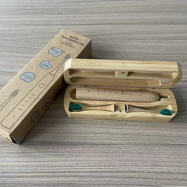 Cepillo de Dientes Eléctrico Recargable USB con Bambú Ecológico