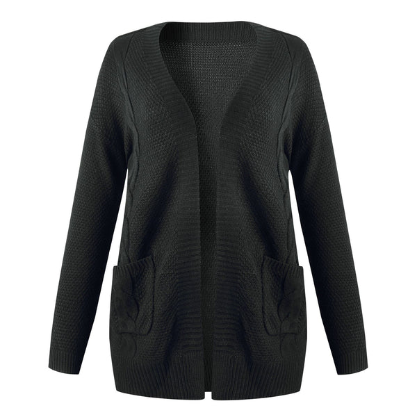 Cardigan Tejido de Color Sólido para Mujer