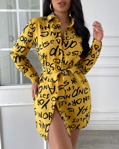 Camisa Vestido Estampada con Solapa Oversize - Image 20