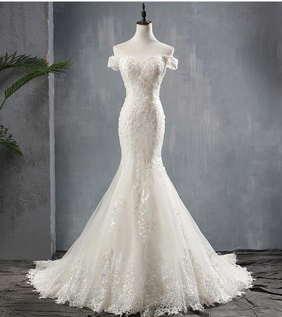 Vestido de Novia Sirena con Cola de Encaje - Image 6