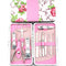Set de Cortaúñas 12 Piezas Acero Inoxidable Diseño Floral Rosa