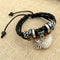 Cross stud braided leather bracelet Negro B
