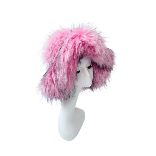 Gorro Punk de Piel de Mapache Grueso - Abrigo Ecológico para Otoño e Invierno - Image 10