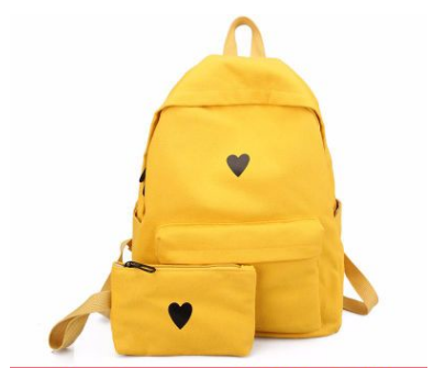 Mochila Escolar Estilo Coreano con Corazón Amarillo - Backpack Universitario para Laptop - Image 5